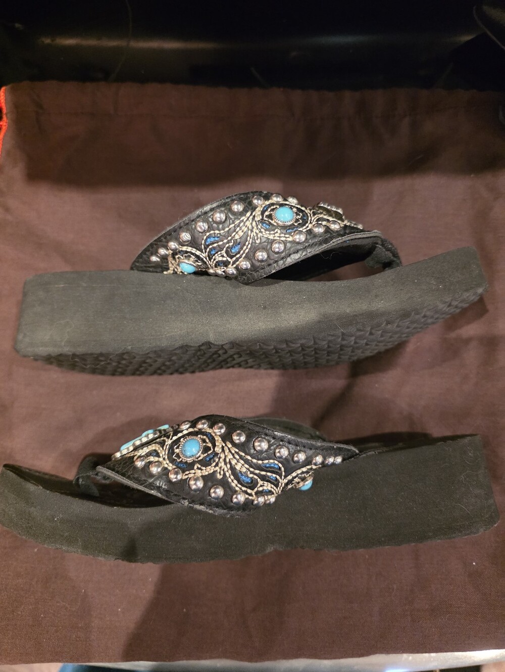 Montana West Wedge Flip Flop Thong Sandals Size 8 - Picture 4 of 6